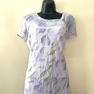vtg y2k 90s Express dress 9/10 lavender floral coquette feminine fairy modest